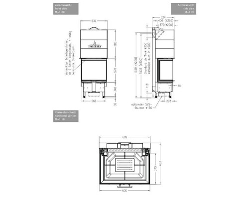 Каминная топка Spartherm Linear 4S Arte 3RL 60h d250 Каминная топка Spartherm Linear 4S Arte 3RL 60h d250
