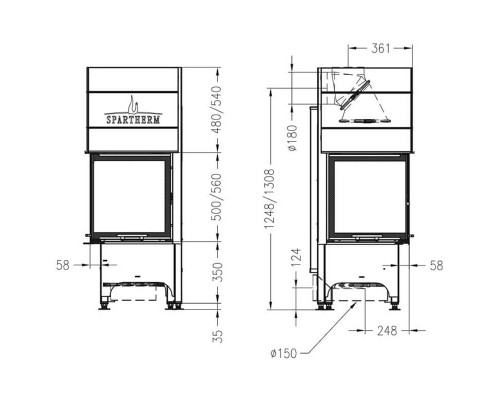 Каминная топка Spartherm Linear 4S Mini 2LR51H Каминная топка Spartherm Linear 4S Mini 2LR51H