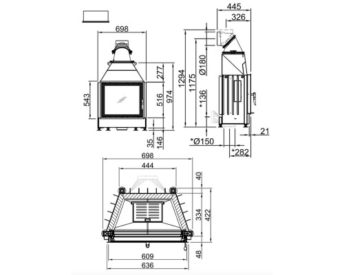 Каминная топка Spartherm Linear 4S Mini S L Каминная топка Spartherm Linear 4S Mini S L