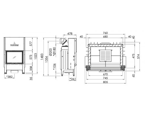 Каминная топка Spartherm Linear 4S Varia 1V57h Каминная топка Spartherm Linear 4S Varia 1V57h