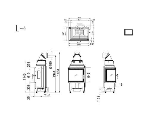 Каминная топка Spartherm Linear 4S Varia 2L55 Каминная топка Spartherm Linear 4S Varia 2L55
