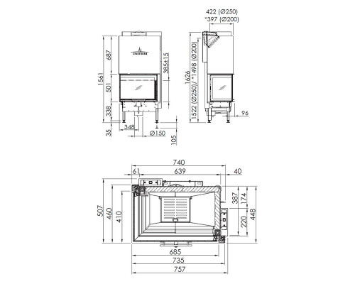 Каминная топка Spartherm Linear 4S Varia 2L68h Каминная топка Spartherm Linear 4S Varia 2L68h