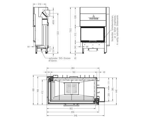 Каминная топка Spartherm Linear 4S Varia 2L80h 2.0 Каминная топка Spartherm Linear 4S Varia 2L80h 2.0