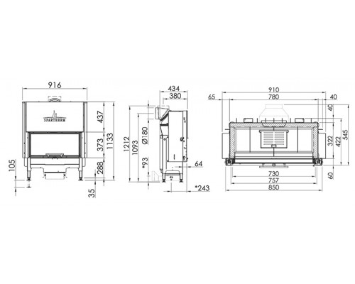 Каминная топка Spartherm Linear 4S Varia ASh