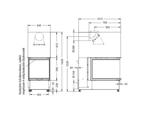 Каминная топка Spartherm Premium A-U70h-d250 Каминная топка Spartherm Premium A-U70h-d250