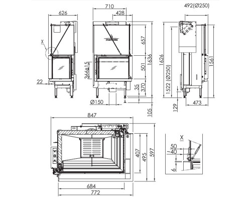 Каминная топка Spartherm Premium-V-2R68h Каминная топка Spartherm Premium-V-2R68h